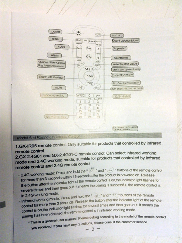 reloj cronometro tiempo descuento deporte+mando metal plastico rojo 10x41x4 2u
